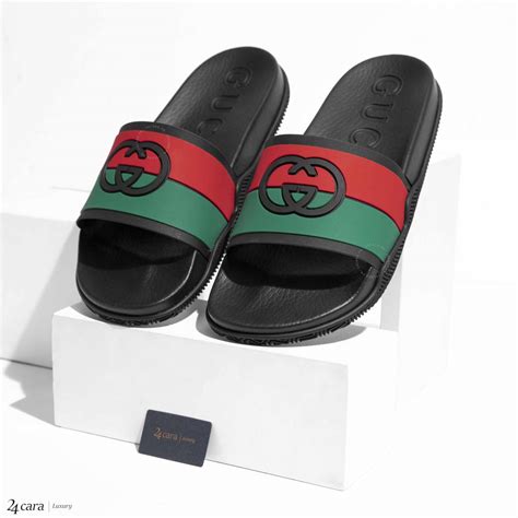 gucci web sandals|men's interlocking g slide sandal.